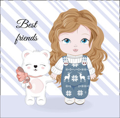 best friends baby girl and Teddy bear