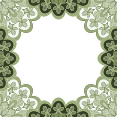 Abstract floral decorative frame for greeting card or invitation in ethnic style