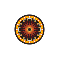 Aboriginal art dots painting icon logo design vector template