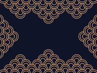 Art deco frame. Vintage linear border. Design a template for invitations, leaflets and greeting cards. The style of the 1920s and 1930s. Vector illustration