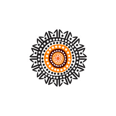 Aboriginal art dots painting icon logo design vector template