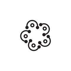 Atom chain icon logo design vector template