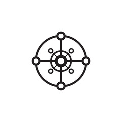 Atom chain icon logo design vector template