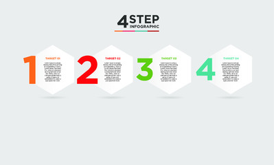 4 step infographic element. Business concept with 4 options and number, steps or processes. data visualization. Vector illustration.