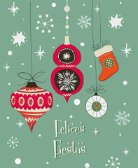 Merry Christmas Greetings Card in Spanish