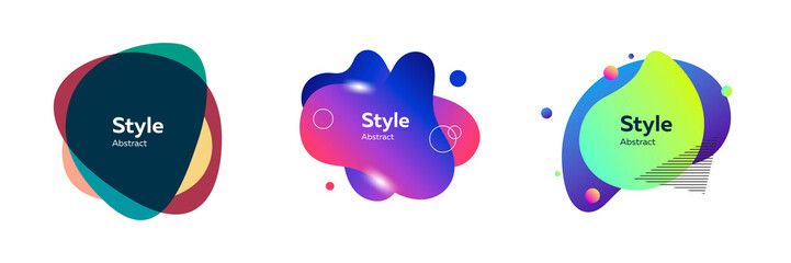 Modern composition of unique abstract geometric designs. Design template for logo, flyer or presentation. Abstract form dynamic composition. Modern style vector illustration