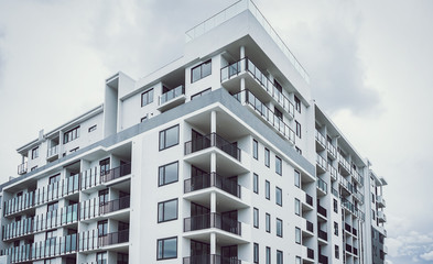 Architectural apartment building facade 