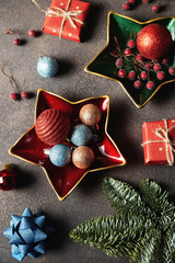 Christmas decoration on dark background