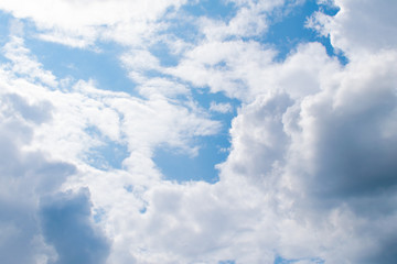 Naklejka na ściany i meble Summer cloudy blue sky. Cloudy background