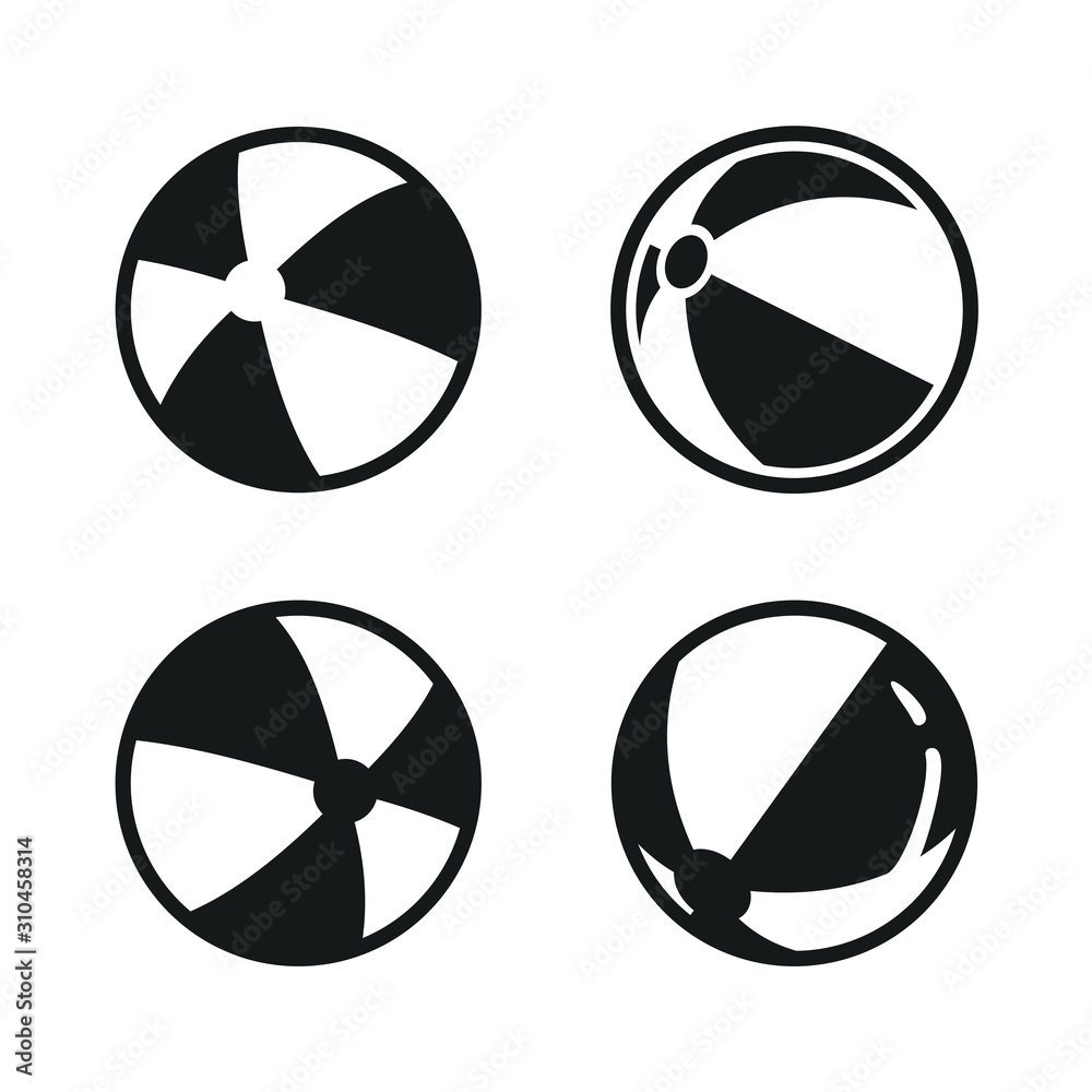 Poster beach ball icon template color editable. beach ball symbol vector sign isolated on white background 