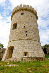 Fototapeta na wymiar Old Tower at Island Cres Croatia