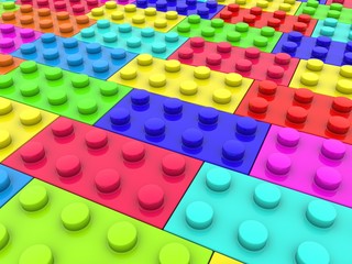 Naklejka premium Colorful toy brick background