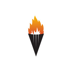 Torch icon logo design vector template
