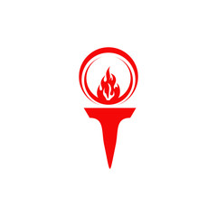 Torch icon logo design vector template