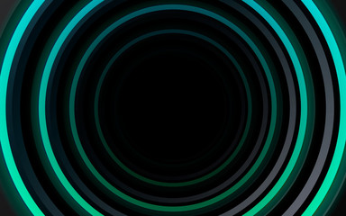 Blue neon circle abstract background light effect