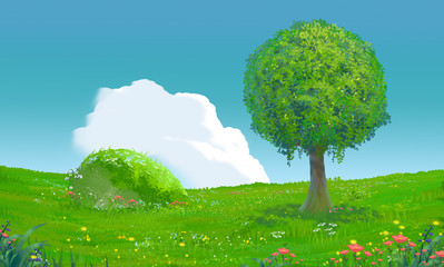 Anime Style Background Illustration, Digital CG Artwork, Fiction Backdrop