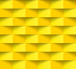 Yellow modern abstract seamless geometric pattern, 3d paper art style that looks creased