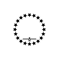 Star wreath glyph icon and stylized ring sign