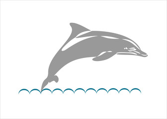 Obraz premium Line style dolphin illustration- continuous line drawing