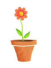 Naklejka na ściany i meble Vector illustration of flower in pot