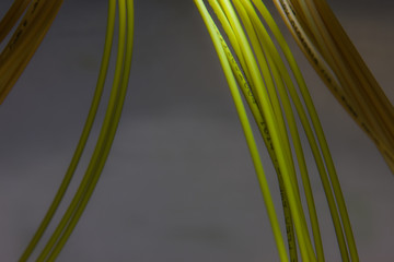 Close-up abstraction of yellow wires