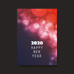 Best Wishes - Red and Purple New Year Flyer, Card or Background Vector Design - 2020
