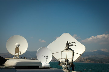 Mobile satellite broadcast trucks
