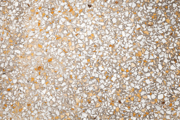 Vintage stone flooring with white and yellow marble fragments