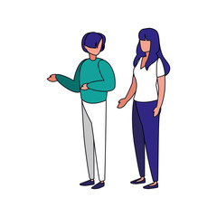 Isolated woman and man avatar vector design