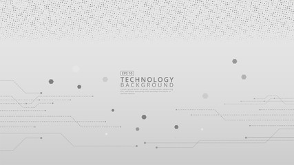 Abstract technology white background line and dots. Vector circuit board illustration. Technology connection digital data and big data modern minimal concept for graphic design and digital marketing.