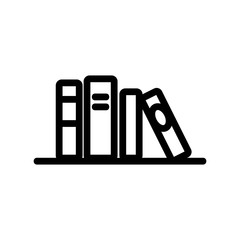 books on the shelf icon vector. A thin line sign. Isolated contour symbol illustration