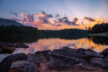 Stone Mountain Lake at Sunset