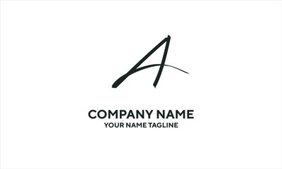 The concept of the logo with the initials letter A is a simple classical model handwritten script, very suitable for a symbol or company logo in an art or photography midwife