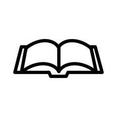 Open book on the table icon vector. A thin line sign. Isolated contour symbol illustration