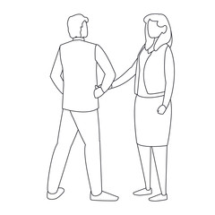 Isolated woman and man avatar of back vector design