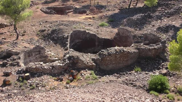 Impressive view on the historical site of Lavrion Ancient Silver Mines