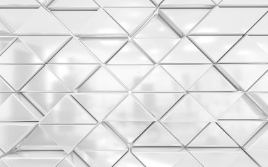 Abstract wallpaper, consisting of flying white triangles 3d render illustration