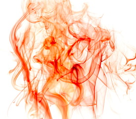 Red smoke on white background
