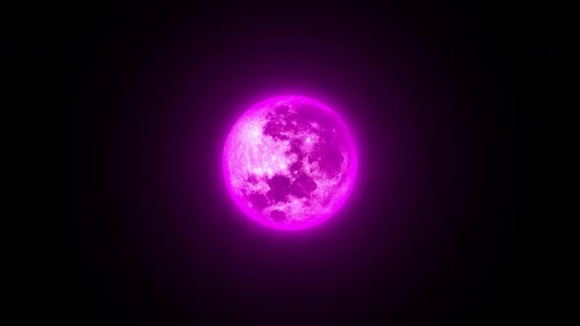 Pink of the full moon with concept valentine`s day  style., 4k video