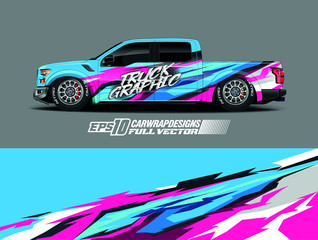 Vehicle wrap design vector. Graphic abstract stripe racing background kit designs for wrap race car, rally, adventure and livery. Full vector eps 10