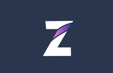 pink alphabet blue Z letter logo design icon for company business