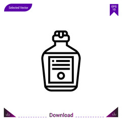 whiskey icon vector . Best modern, simple, isolated, application , logo, flat icon for website design or mobile applications, UI / UX design vector format