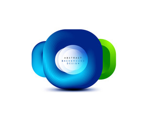 Square geometric banners with 3d smooth blend effect. Digital technology trendy icon design. Vector Illustration For Wallpaper, Banner, Background, Card, Book Illustration, landing page