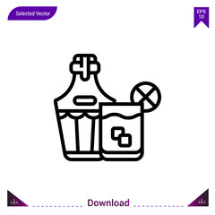 vodka icon vector . Best modern, simple, isolated, application , logo, flat icon for website design or mobile applications, UI / UX design vector format