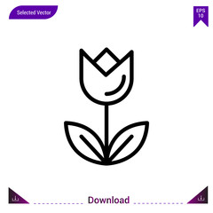 tulip icon vector . Best modern, simple, isolated, application ,seasons icons, logo, flat icon for website design or mobile applications, UI / UX design vector format