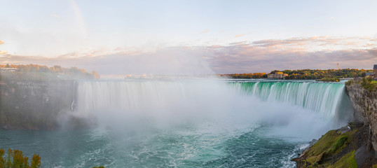 Sunset view of the Horseshoe Fall, Niagara Falls, Ontario, Canada