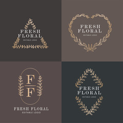 ELEGANT FEMININE FLORAL EDITABLE LOGO TEMPLATE