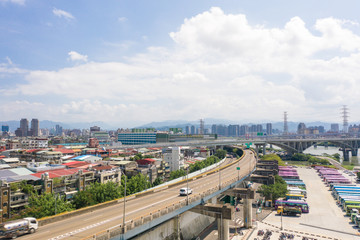 Taipei, Taiwan, 14 Sep 2019: Skyline of taipei city in downtown Taipei.