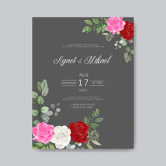 wedding invitation with beautiful floral themes