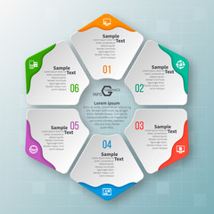 Abstract 3D Paper Infographics. Business template .Vector illustration